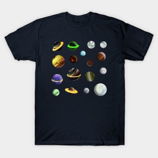 Neon Sci-Fi Planet Balls T-Shirt